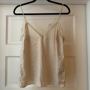 Lace trim beige creme cream camisole tank